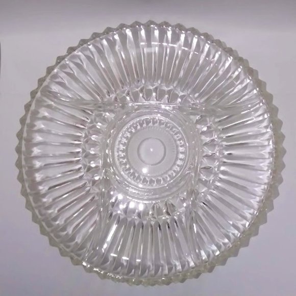 Dining Vintage Round Glass Serving Platter Tray Poshmark